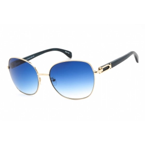 Porta Romana Unisex Sunglasses - Full Rim Gold/Blue Metal Rectangular | 1964 100B