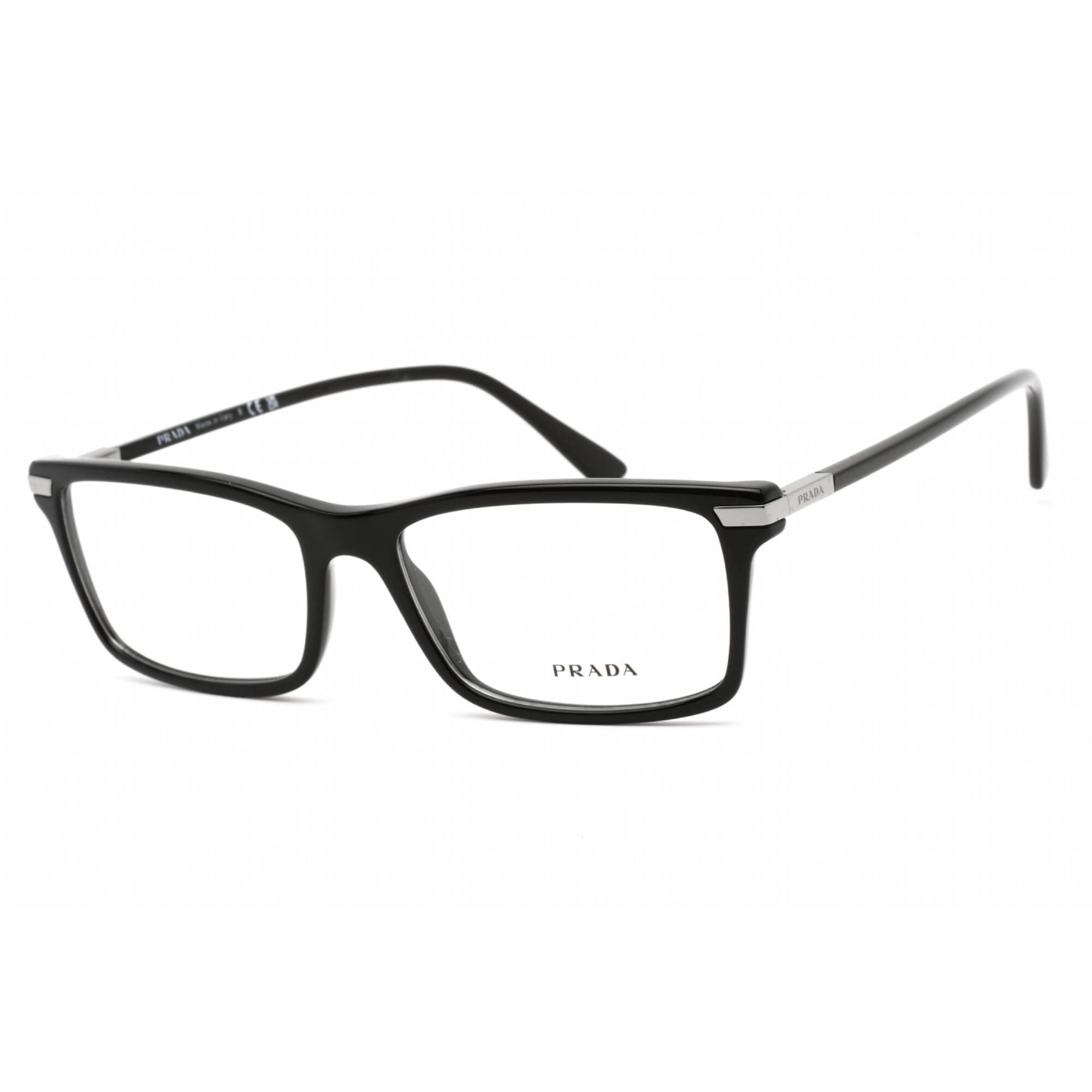 Prada Men's Eyeglasses - Clear Lens Black Plastic Rectangular Frame | 0PR 03YV 1AB1O1