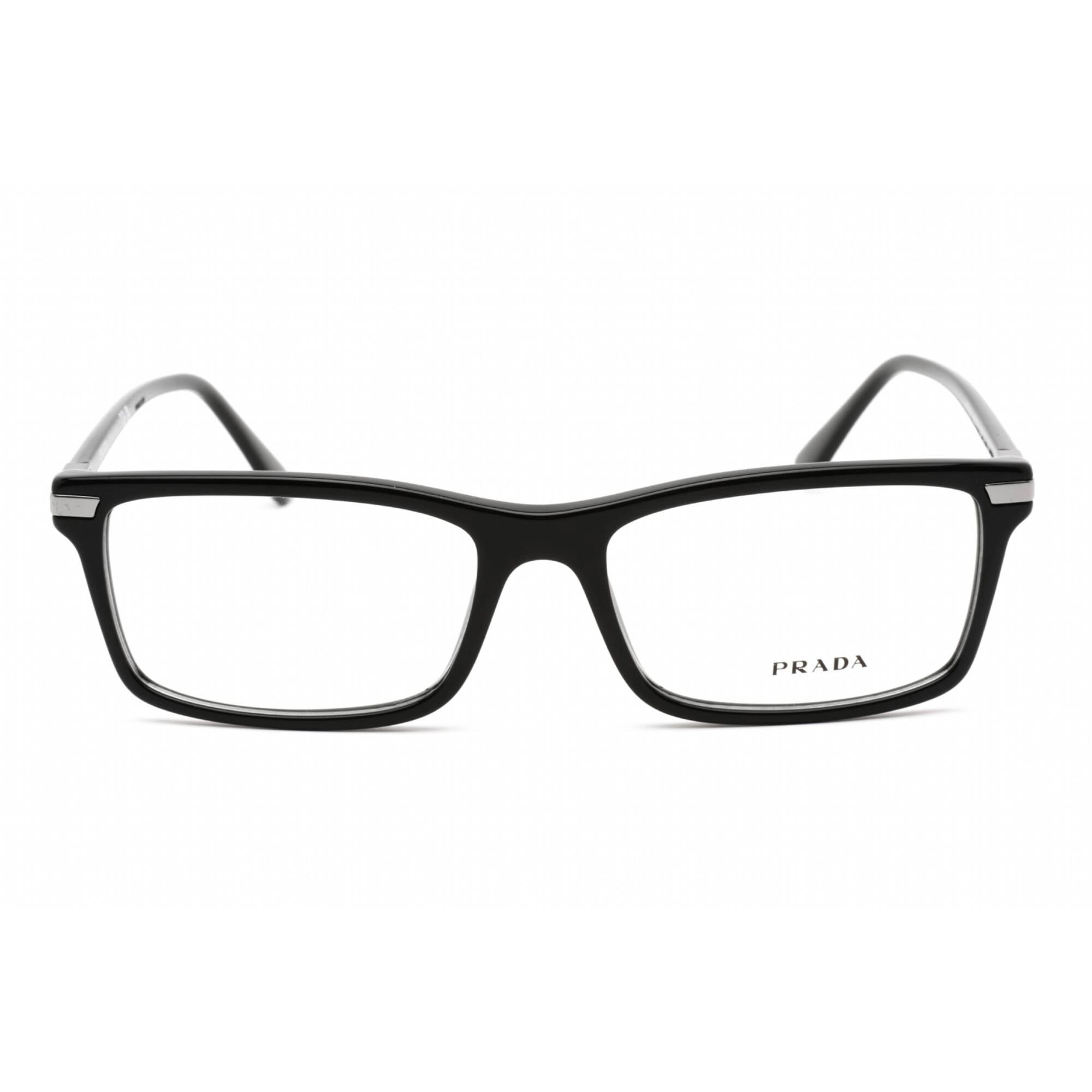 Prada Men's Eyeglasses - Clear Lens Black Plastic Rectangular Frame | 0PR 03YV 1AB1O1