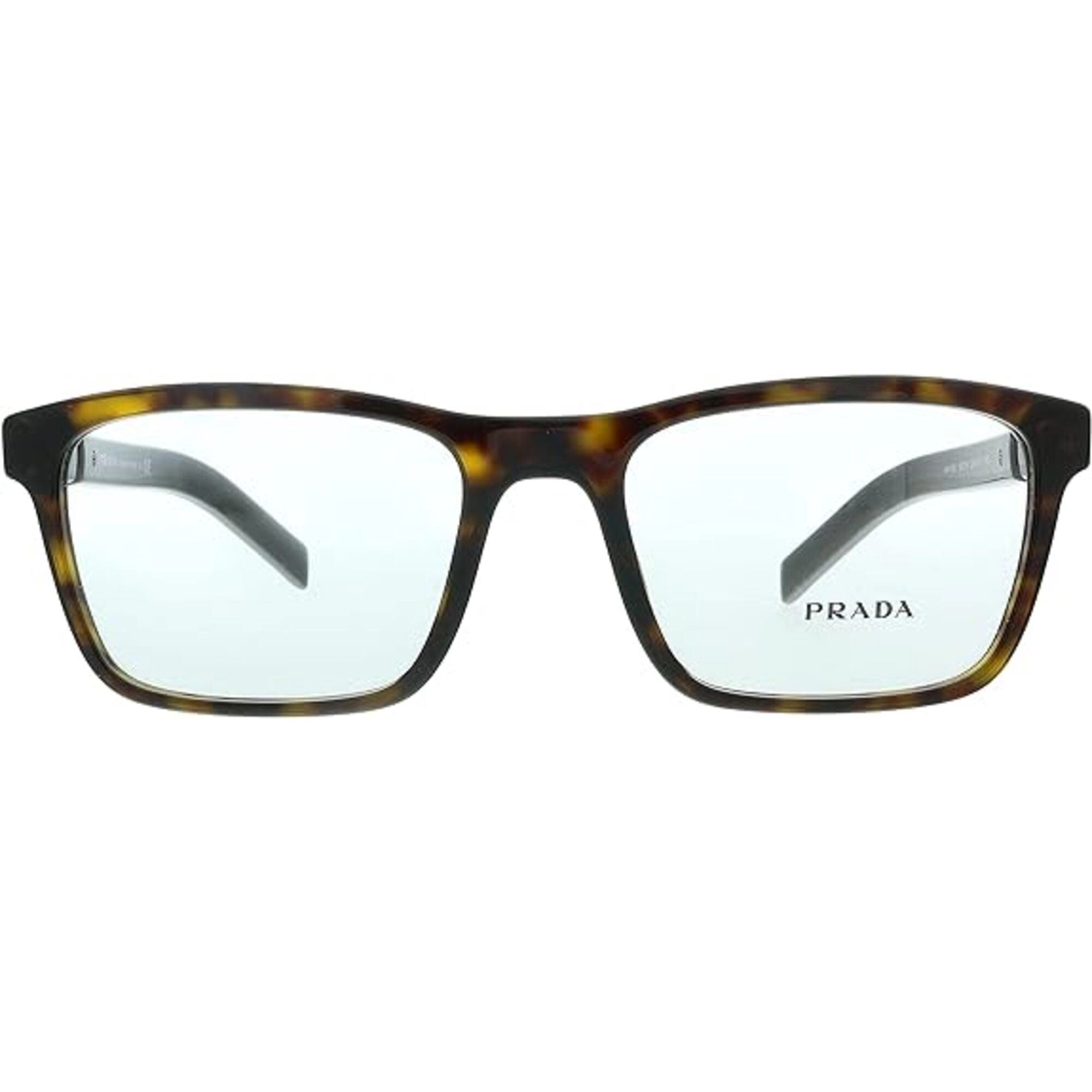 Prada Men's Eyeglasses - Havana Plastic Rectangular Frame | PRADA 0PR 16XV 2AU1O155