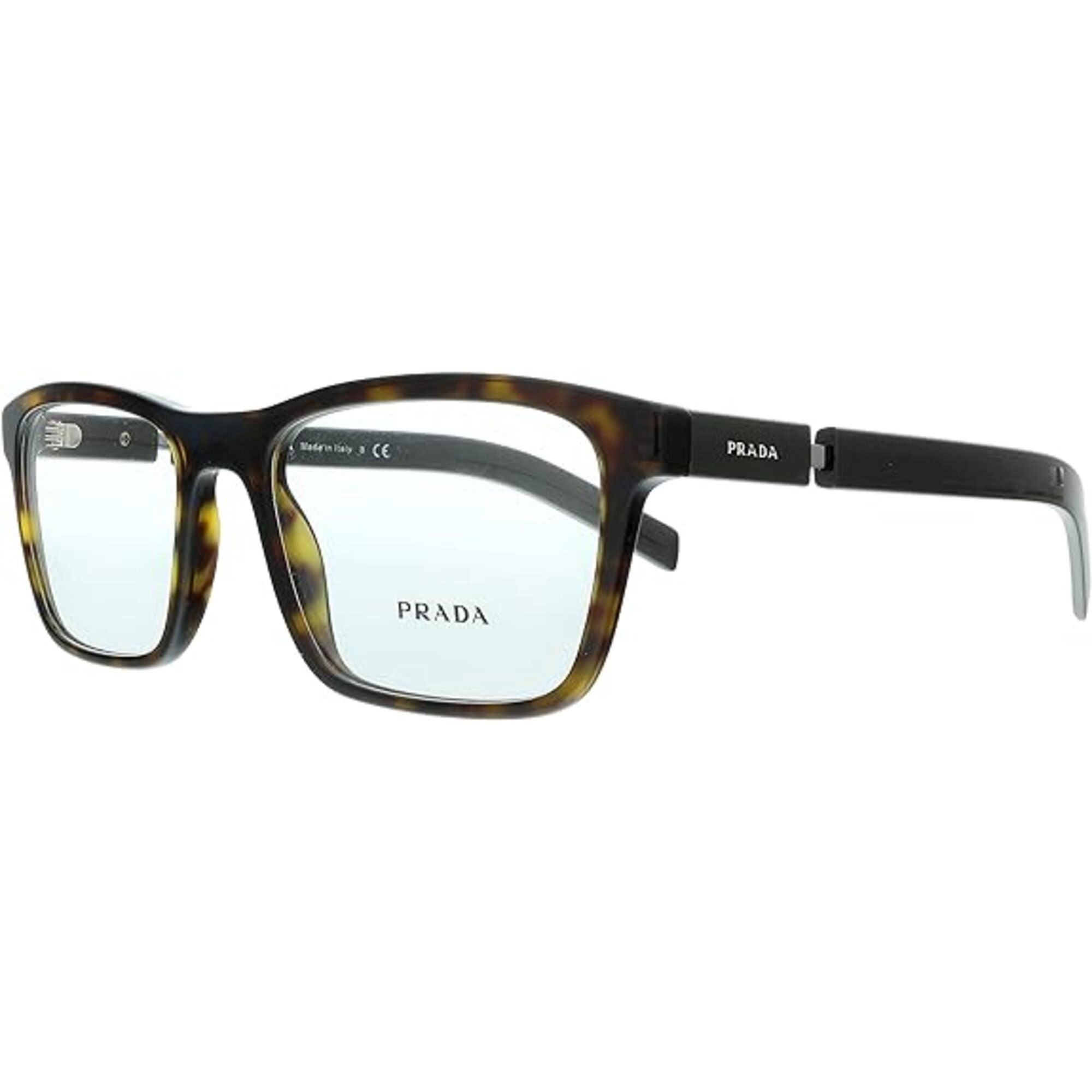 Prada Men's Eyeglasses - Havana Plastic Rectangular Frame | PRADA 0PR 16XV 2AU1O155