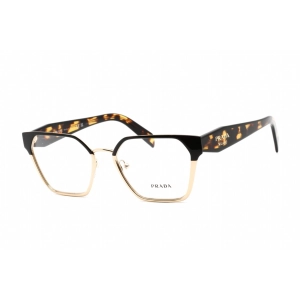 Prada Women's Eyeglasses - Cat Eye Shape Black/Pale Gold Metal Frame | PR 63WV AAV1O1
