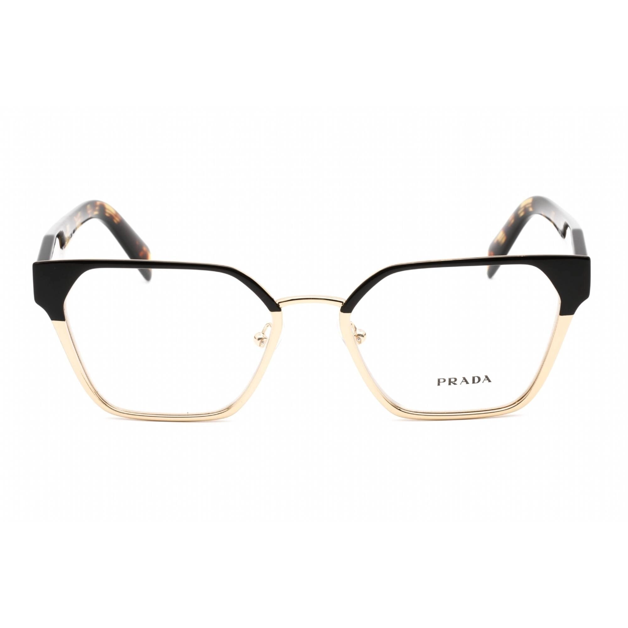 Prada Women's Eyeglasses - Cat Eye Shape Black/Pale Gold Metal Frame | PR 63WV AAV1O1