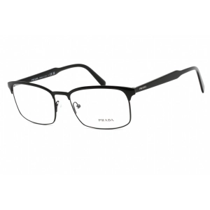 Prada Women's Eyeglasses - Clear Lens Black Metal Rectangular Frame | 0PR 54WV 1AB1O1