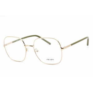 Prada Women's Eyeglasses - Full Rim Square Pale Gold Metal Frame | 0PR 56WV ZVN1O1