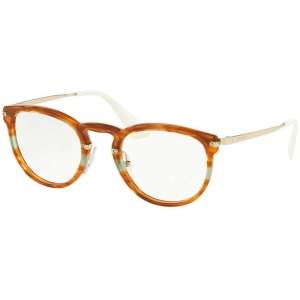 Prada Women's Eyeglasses - Striped Brown Black Round Frame | PRADA PR02VV 2591O1