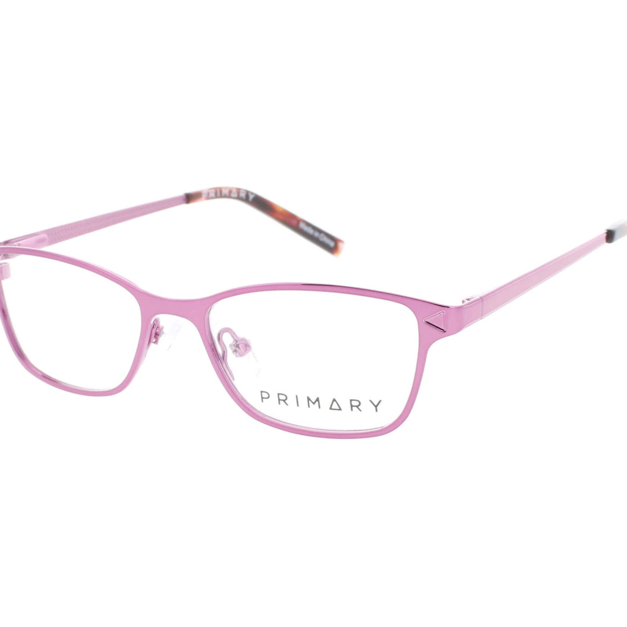 Primary Kid's Eyeglasses - Demo Lens Metal Rectangular Full Rim Frame | Pk132 Purple