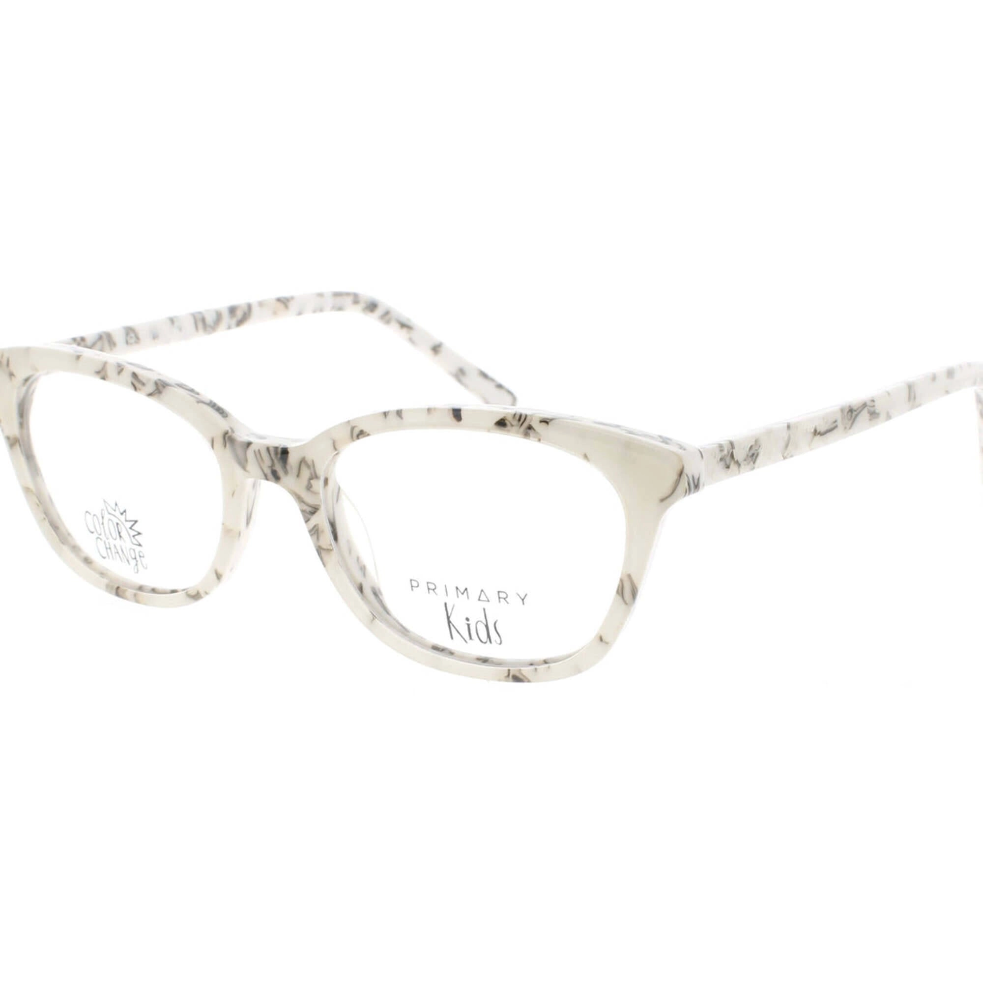 Primary Kid's Eyeglasses - Demo Lens Plastic Cat Eye Full Rim Frame | Pk111 BlueTort