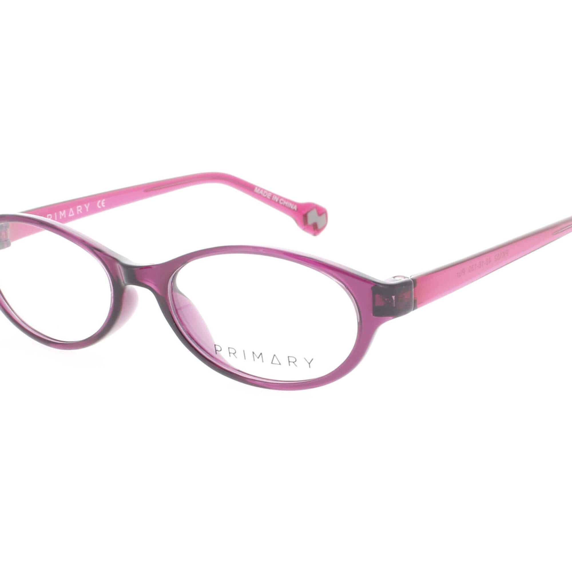 Primary Kid's Eyeglasses - Demo Lens Plastic Oval Shape Full Rim Frame | Pk152 Purple