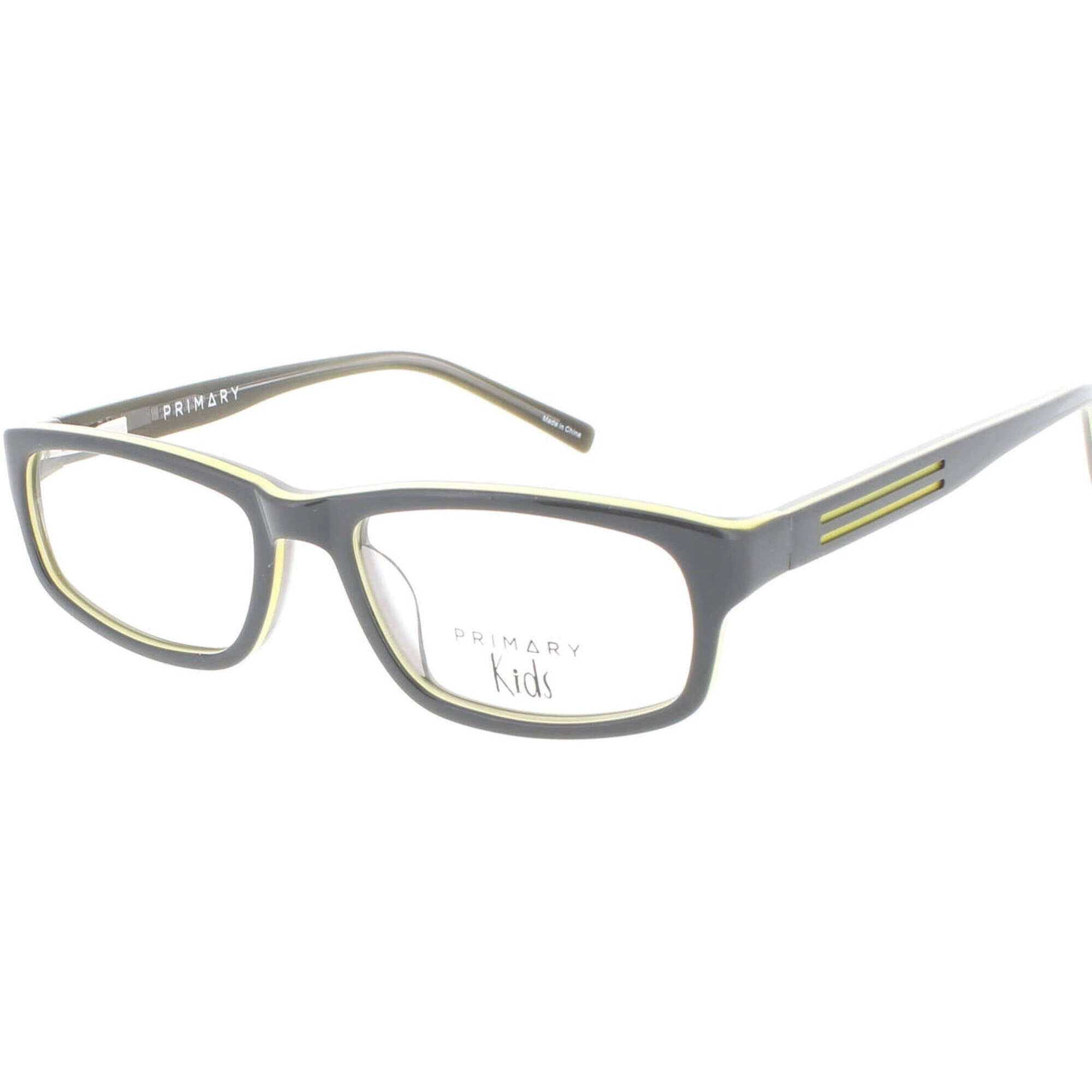 Primary Kid's Eyeglasses - Demo Lens Plastic Rectangular Full Rim Frame | Pk108 Gray