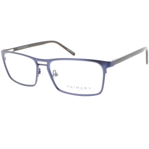 Primary Men's Eyeglasses - Demo Lens Metal Full Rim Rectangular Frame | 1058 NAVY
