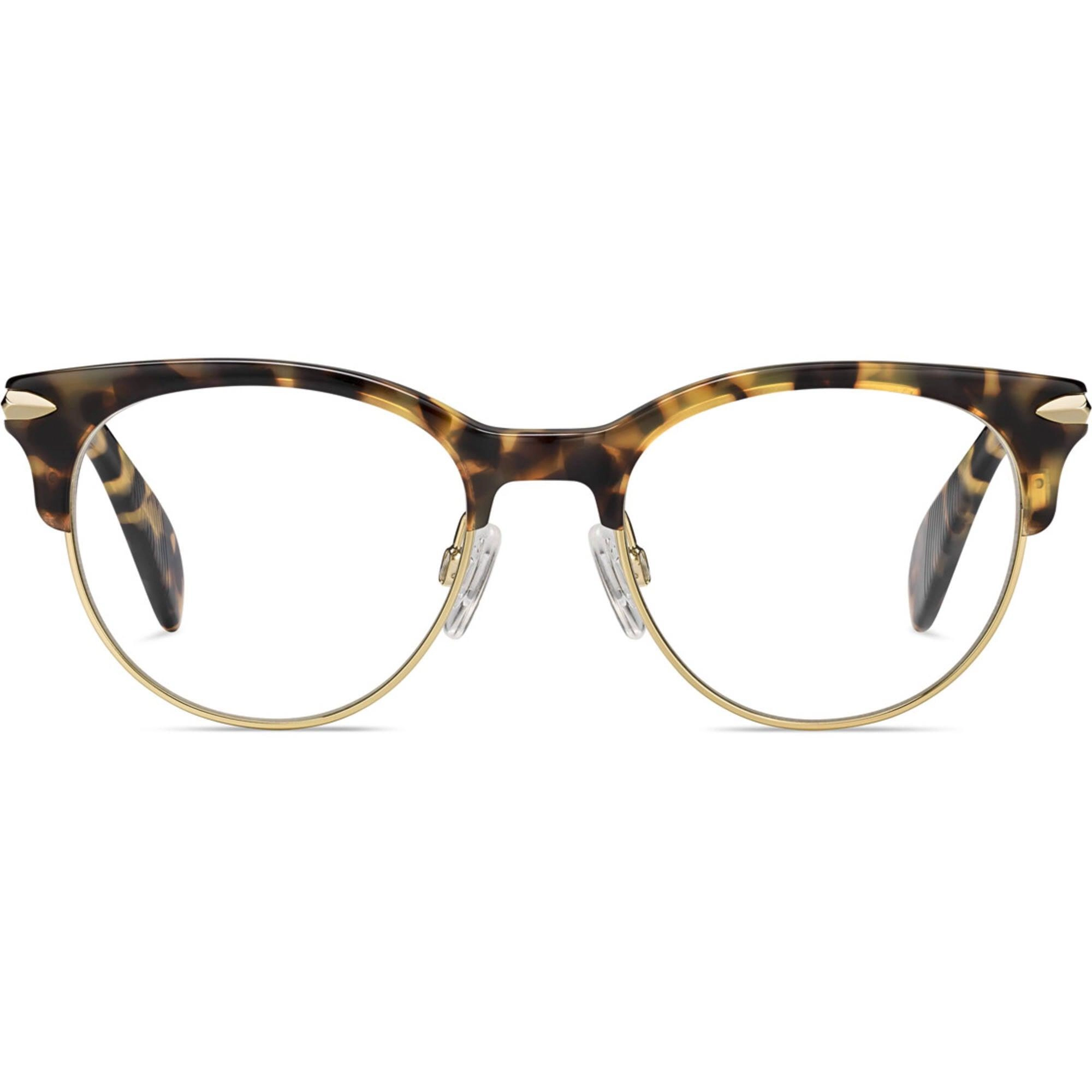 Rag and Bone Women's Eyeglasses - Havana Gold Metal Full Rim Oval Frame | RNB3009 021K