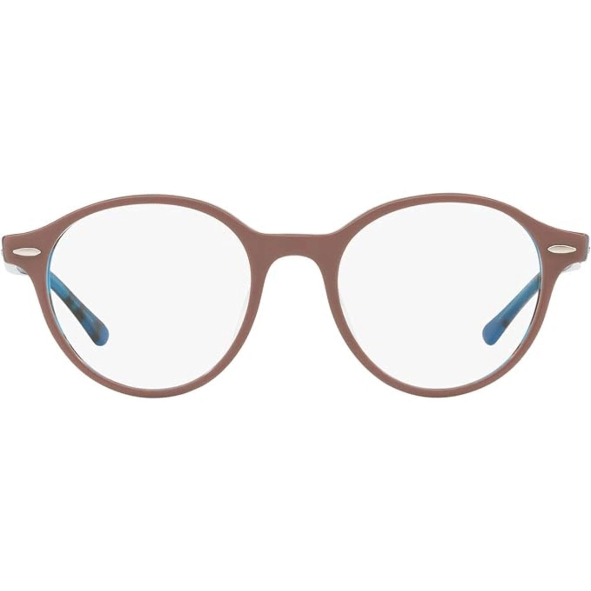 Ray Ban Men's Eyeglasses - Shiny Light Brown Plastic Round | RAY BAN 0RX7118F 5715