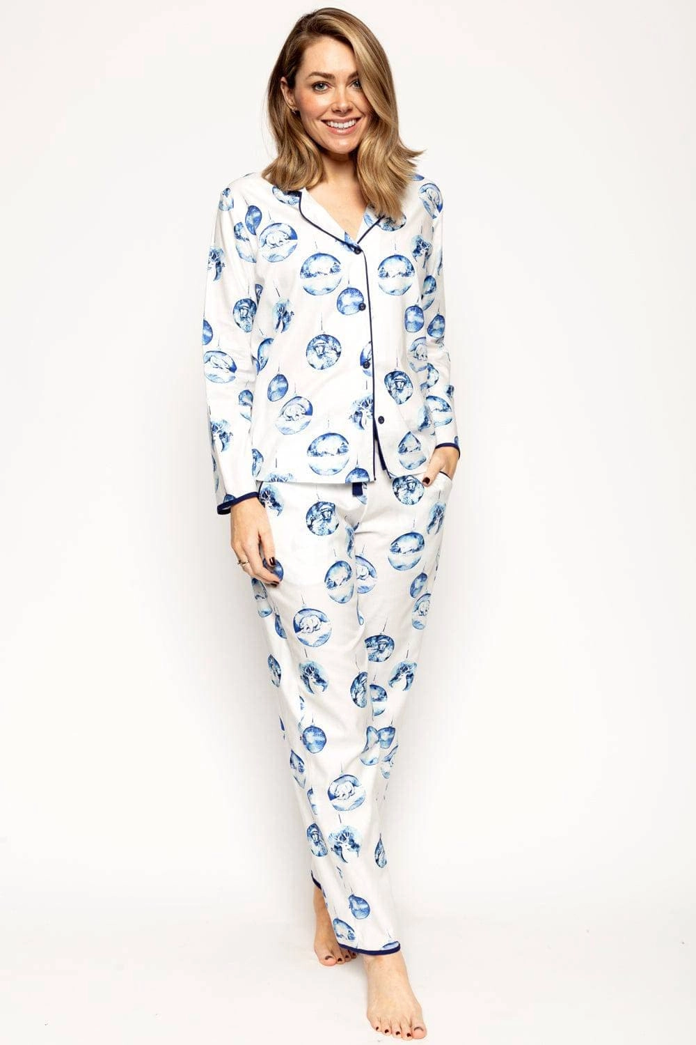 Riley Bauble Print Pyjama Top, Size UK 14