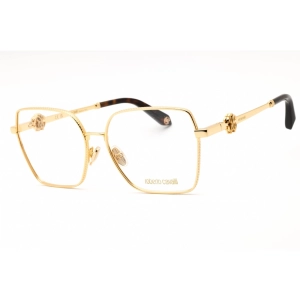 Roberto Cavalli Men's Eyeglasses - Yellow Gold Metal Square Full Rim | VRC029 0400