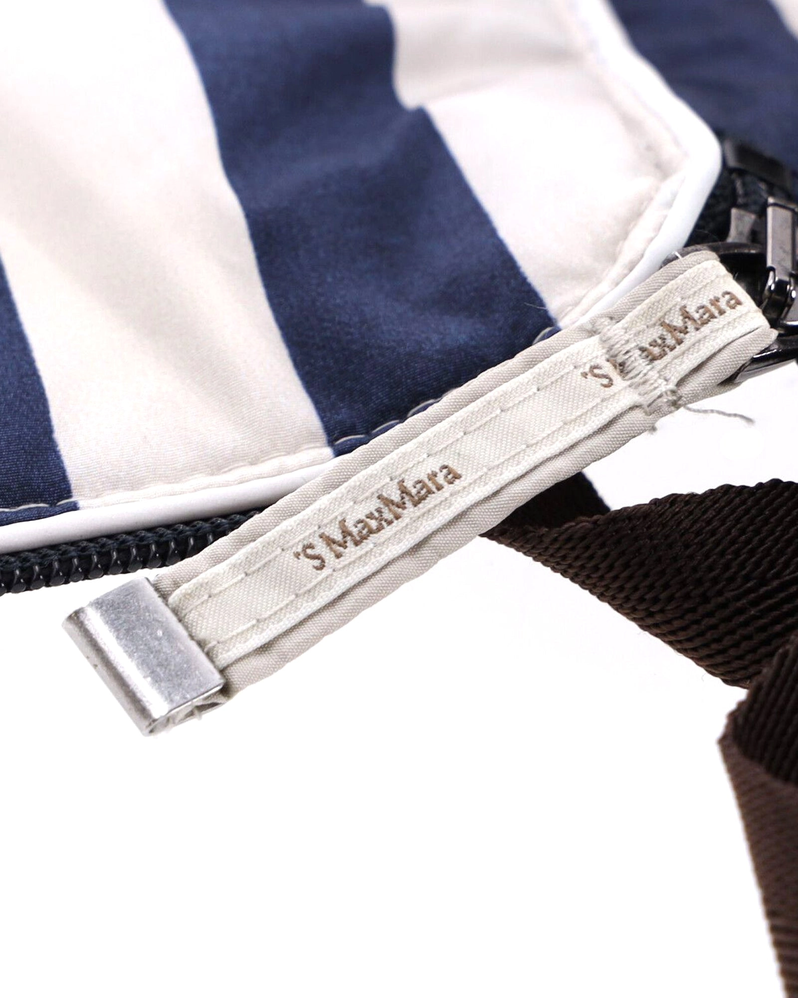 'S Max Mara Striped Bag in White Polyamide