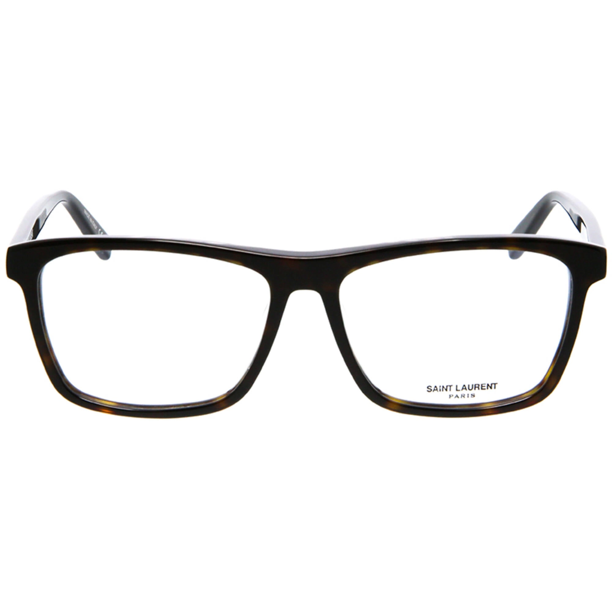 Saint Laurent Men's Eyeglasses - Havana Rectangular Shape Frame Demo Lens | SL505F 002