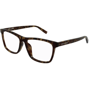 Saint Laurent Men's Eyeglasses - Havana Rectangular Shape Frame Demo Lens | SL505F 002