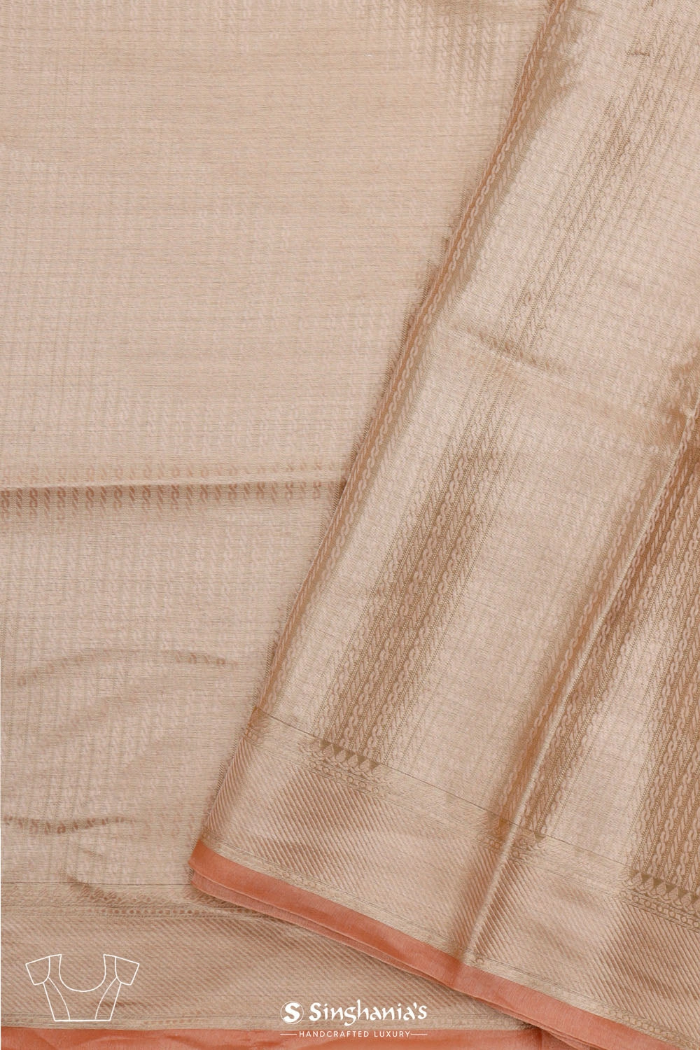 Salmon Gold Jaal Tissue Banarasi Saree