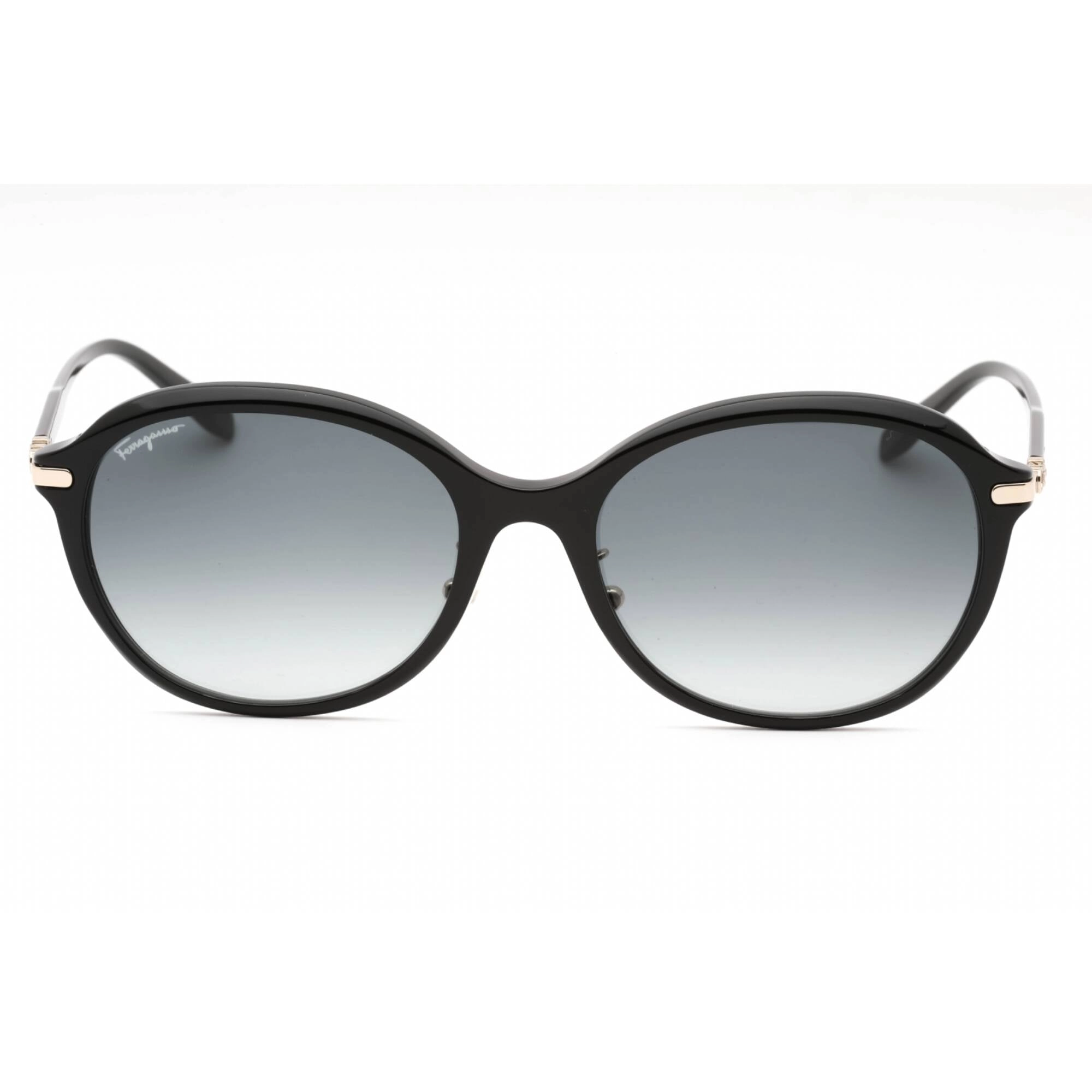 Salvatore Ferragamo Women's Sunglasses - Black Plastic Round Full Rim | SF1002SA 001