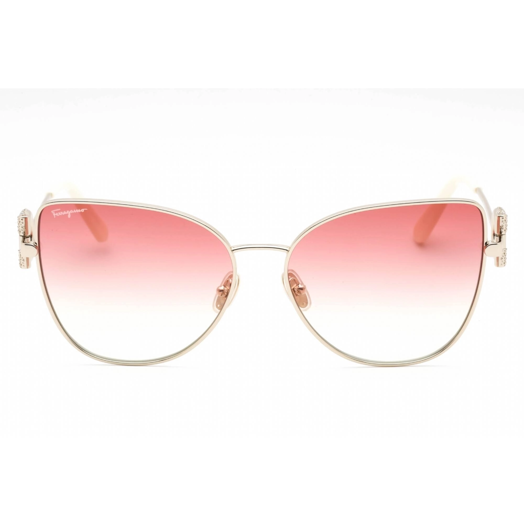 Salvatore Ferragamo Women's Sunglasses - Gold Metal Cat Eye Shape Frame | SF296SR 719
