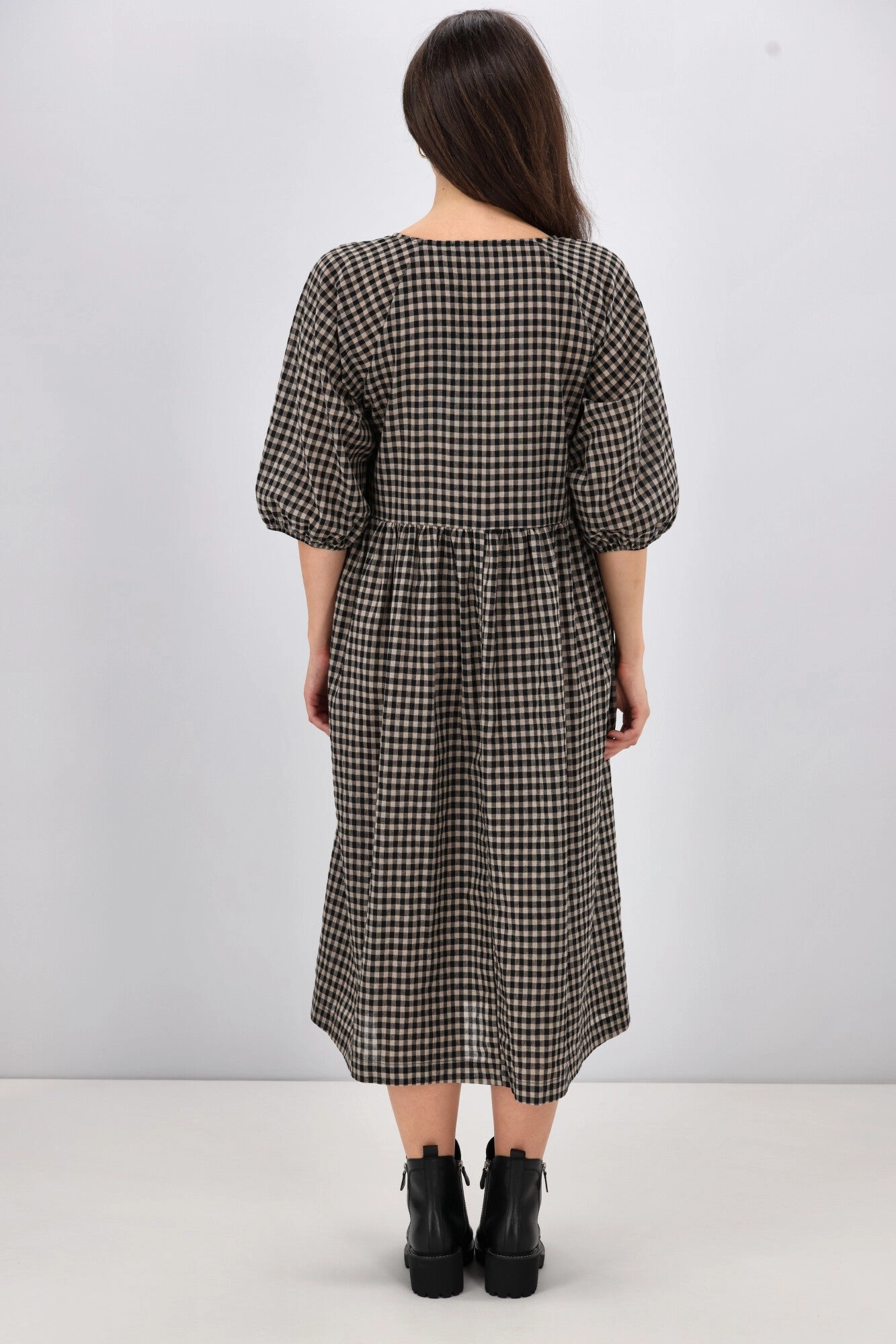 Shine On Label Sienna Midi Dress Black Check