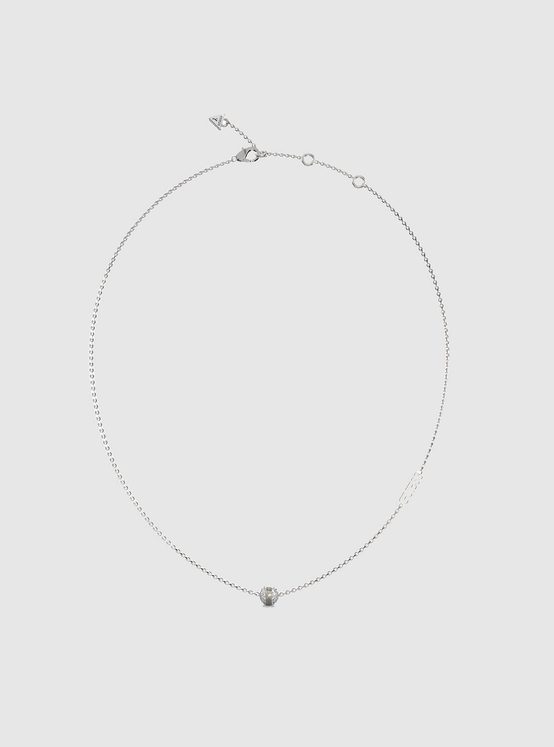 Silver Crystal Bead Necklace