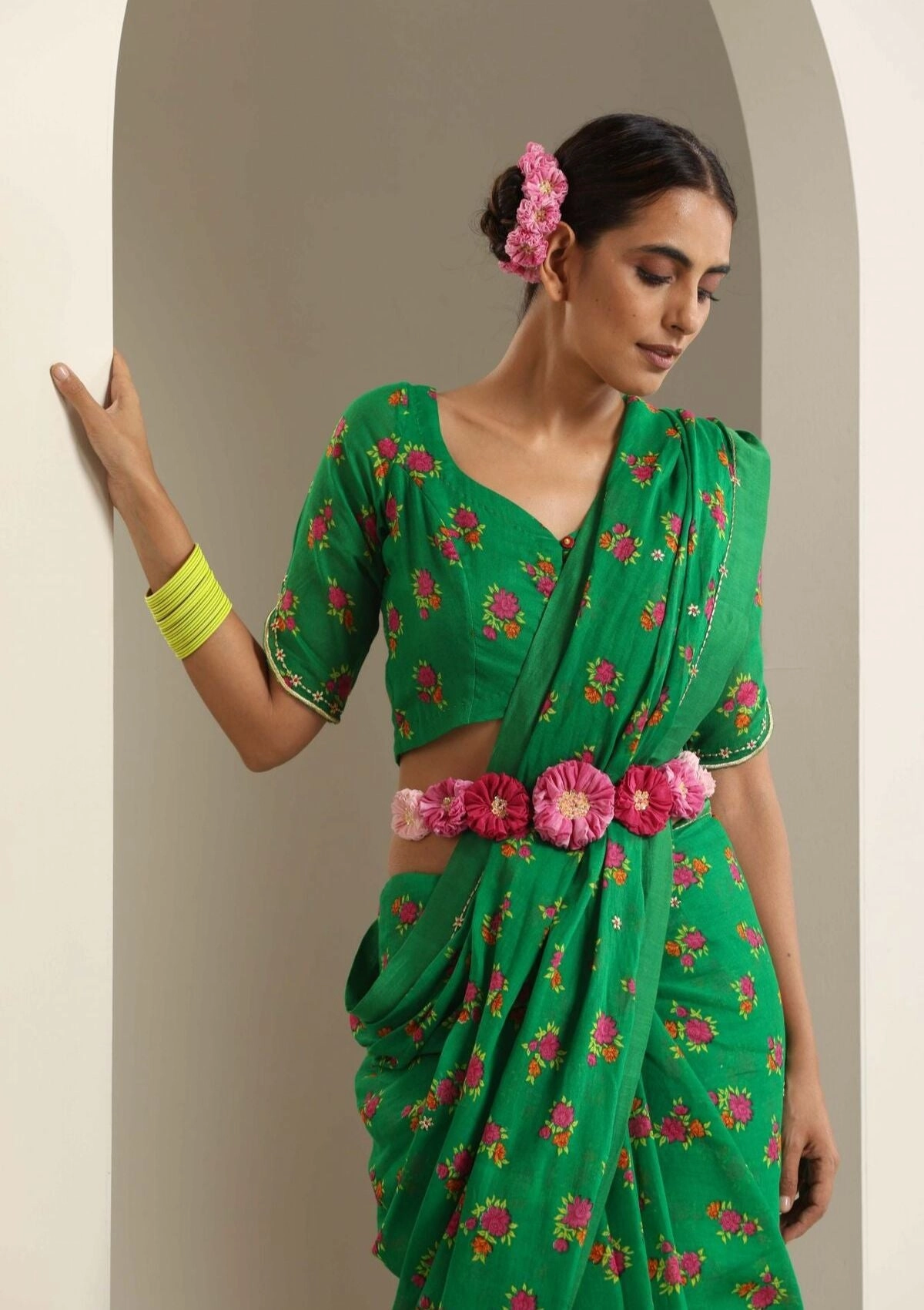 Sitapur Green Chintz Saree