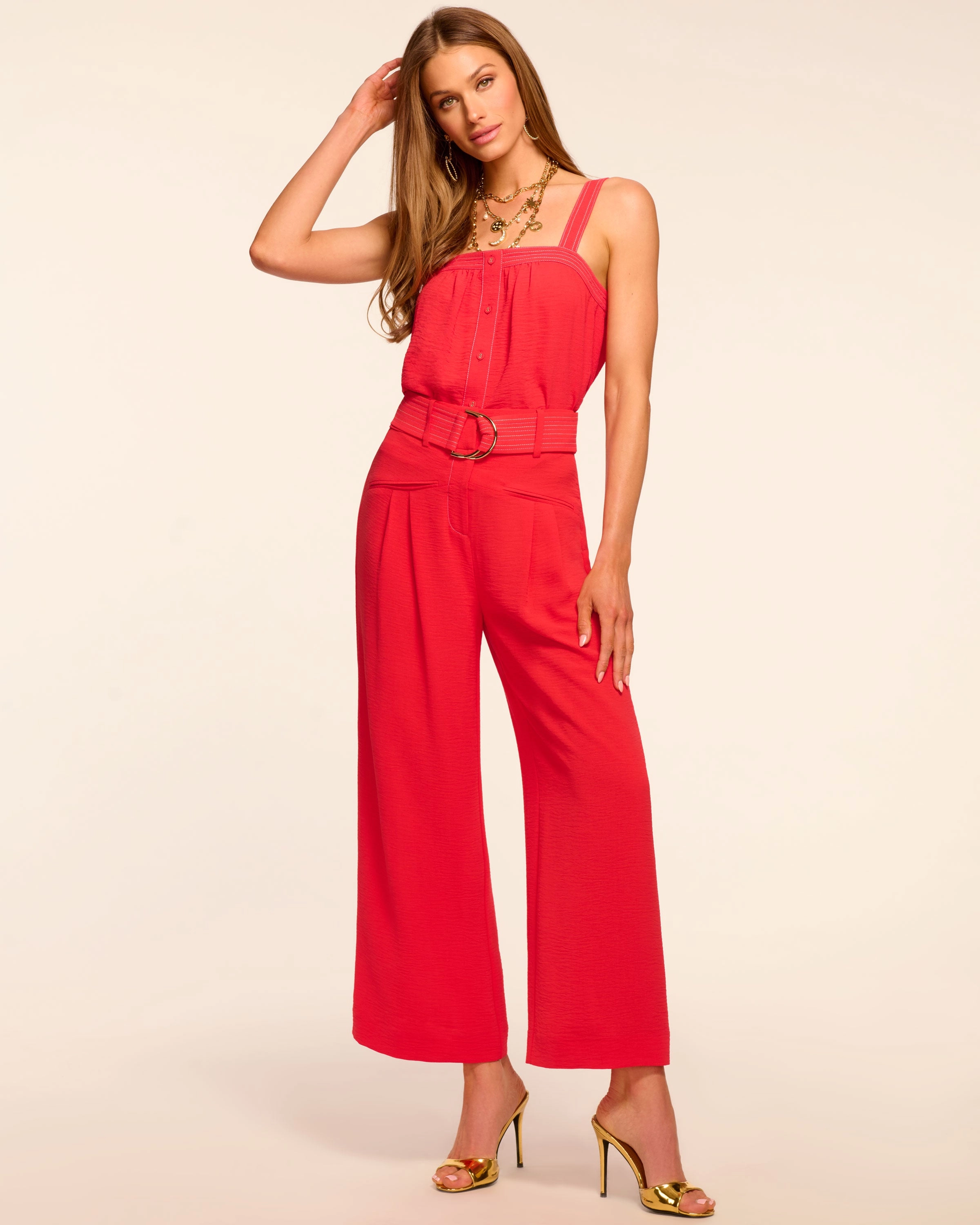 Stitched Marguerite Cropped Belted Pant