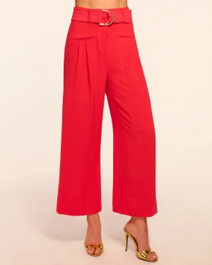 Stitched Marguerite Cropped Belted Pant