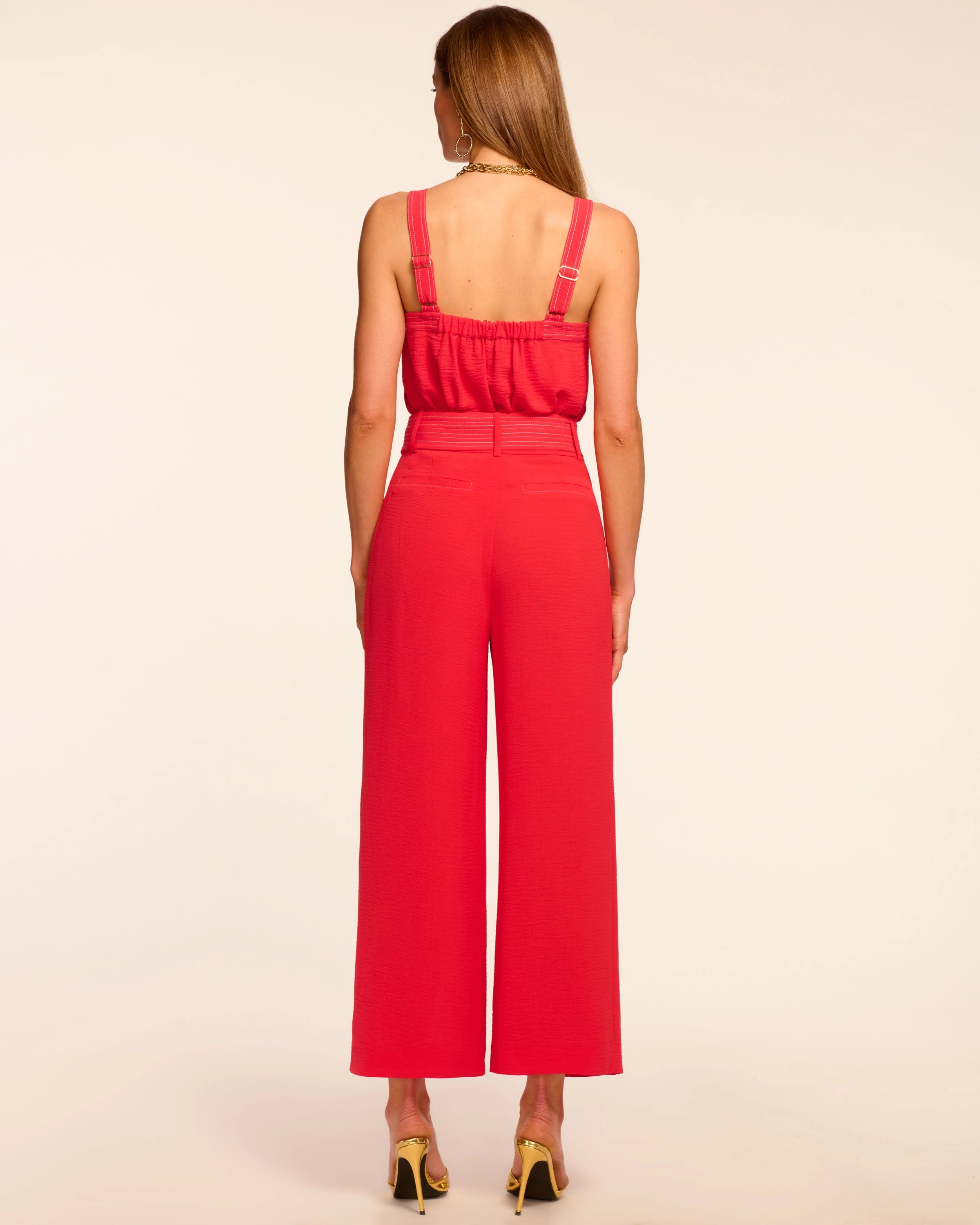 Stitched Marguerite Cropped Belted Pant