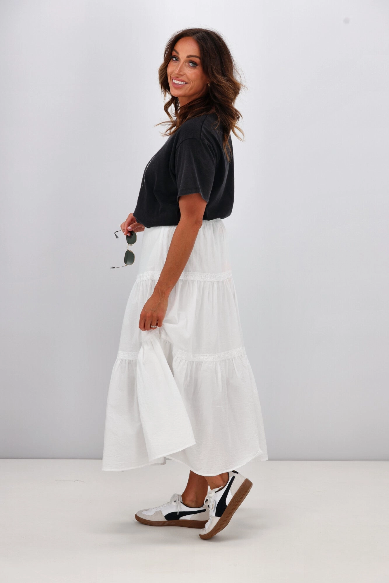 Sunday Boho Ebony Skirt White
