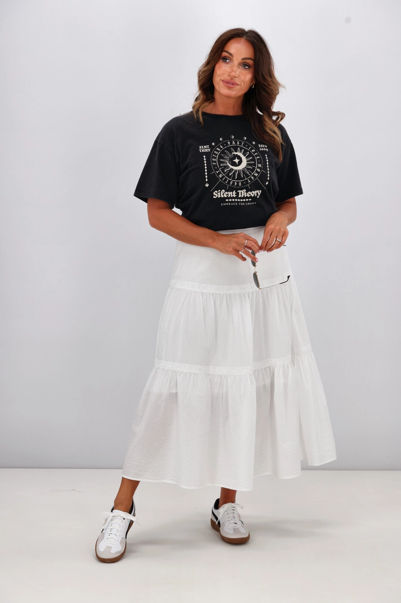 Sunday Boho Ebony Skirt White