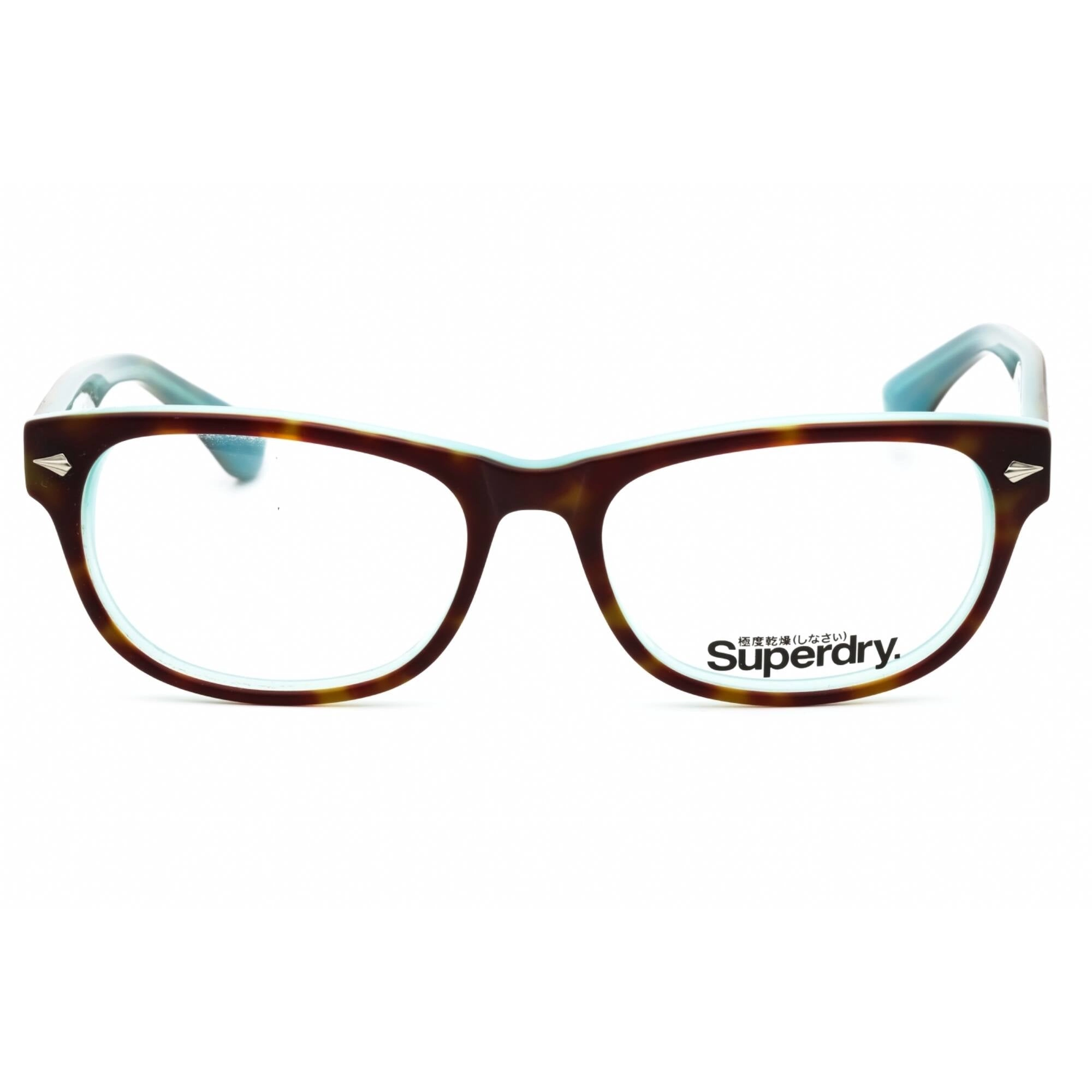 Superdry Unisex Eyeglasses - Tortoise/Turquoise Plastic Cat Eye Frame | SDO-OSAKA 102
