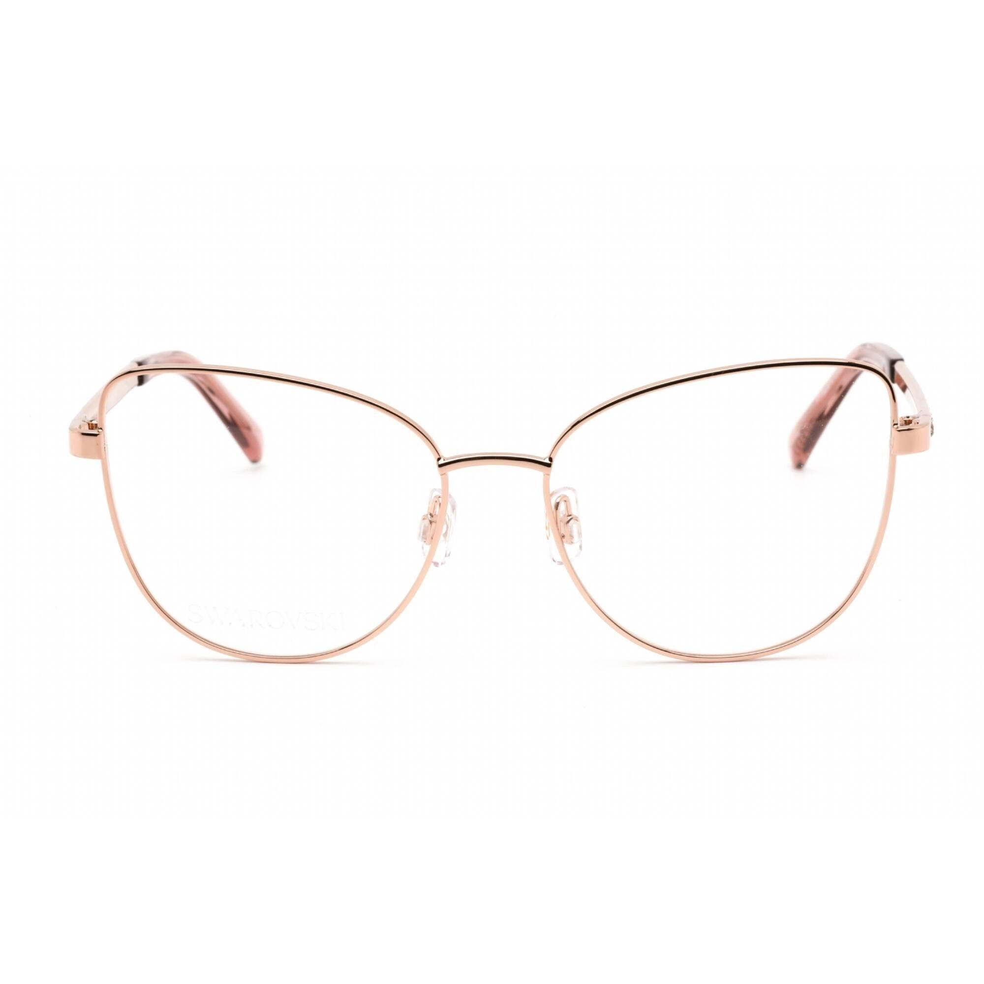 Swarovski Women's Eyeglasses - Full Rim Cat Eye Rose Gold Metal Frame | SK5451 033