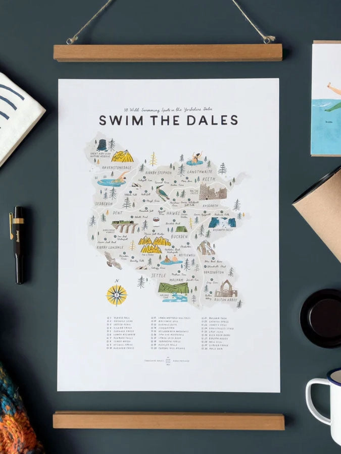 Swim The Dales Poster & Hanger