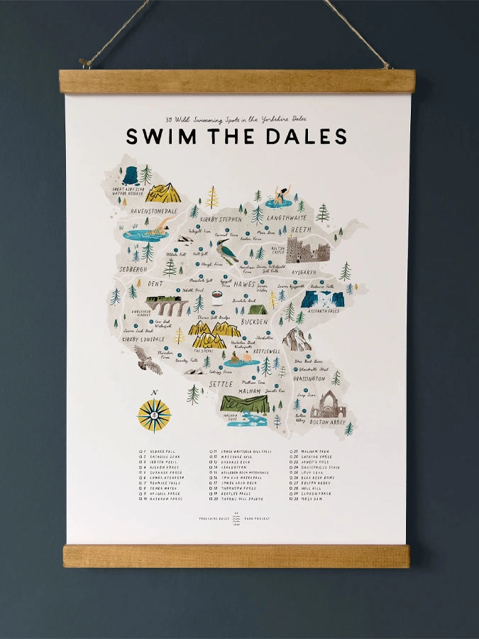 Swim The Dales Poster & Hanger