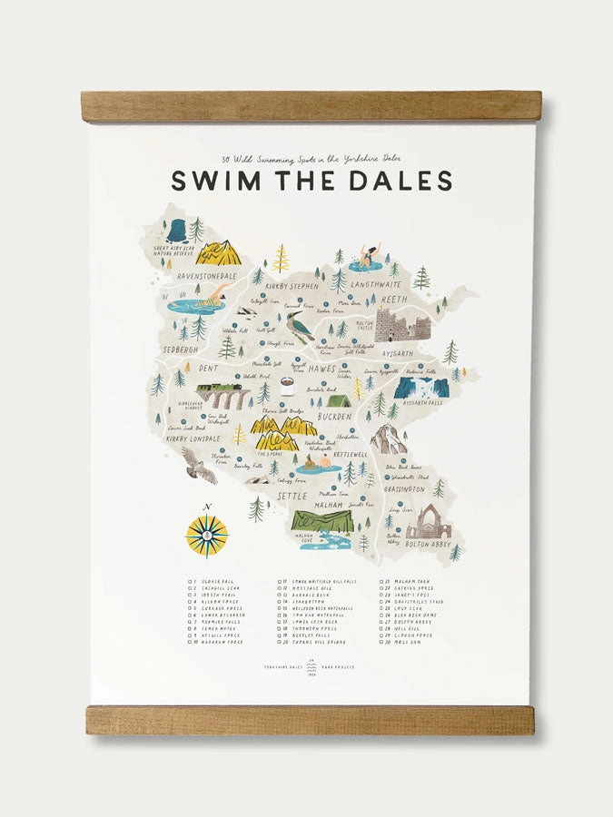 Swim The Dales Poster & Hanger