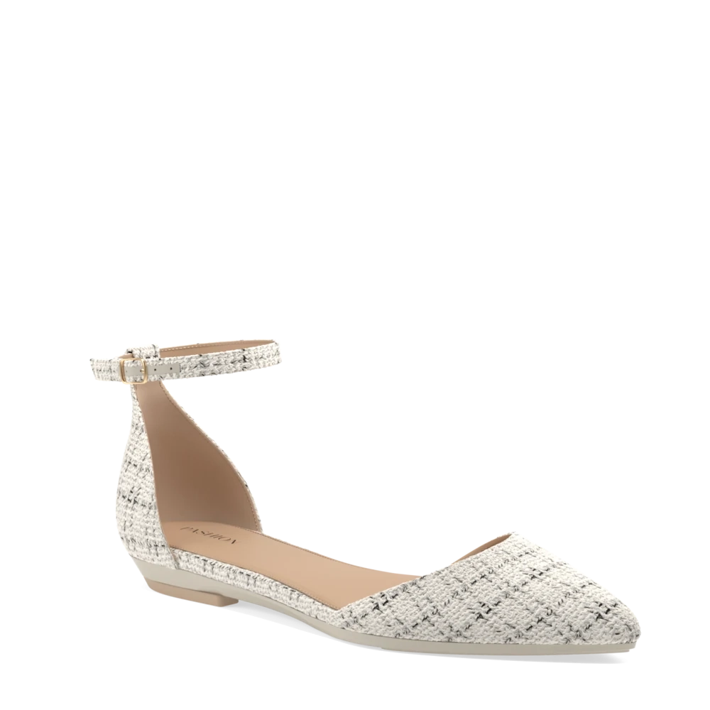 The D'Orsay - Bone Tweed Flat - FINAL SALE