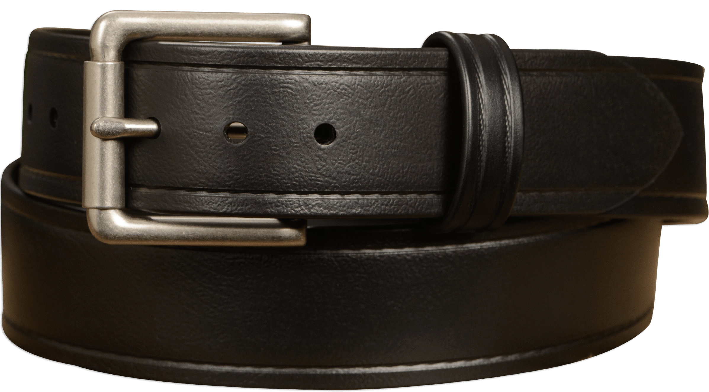 The Hercules Belt™ -  Black With Brushed Nickel Roller Buckle 1.50" (H125)