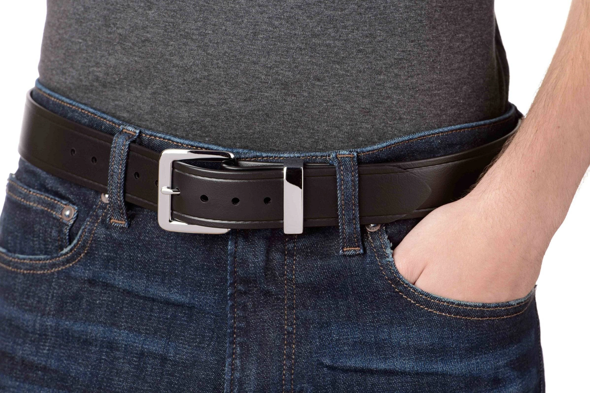 The Hercules Belt™ -  Black With Chrome Buckle And Keeper 1.50" (H300)