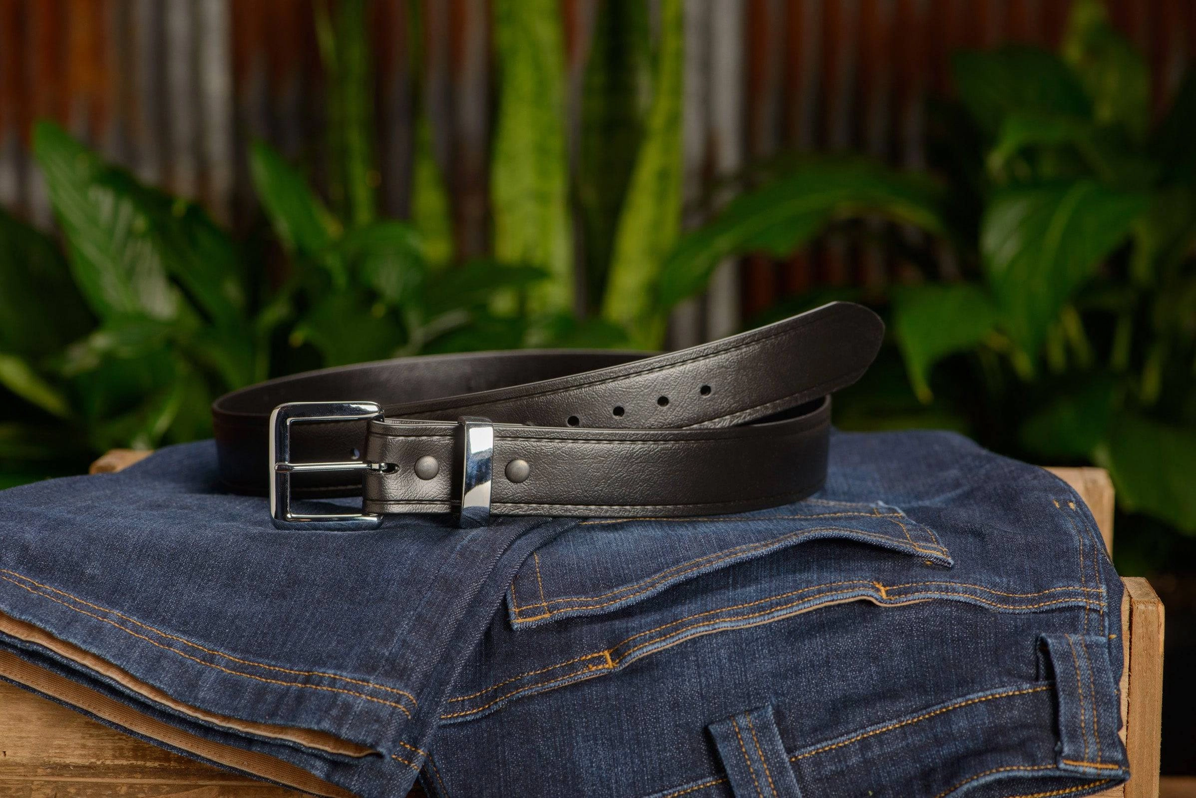 The Hercules Belt™ -  Black With Chrome Buckle And Keeper 1.50" (H300)