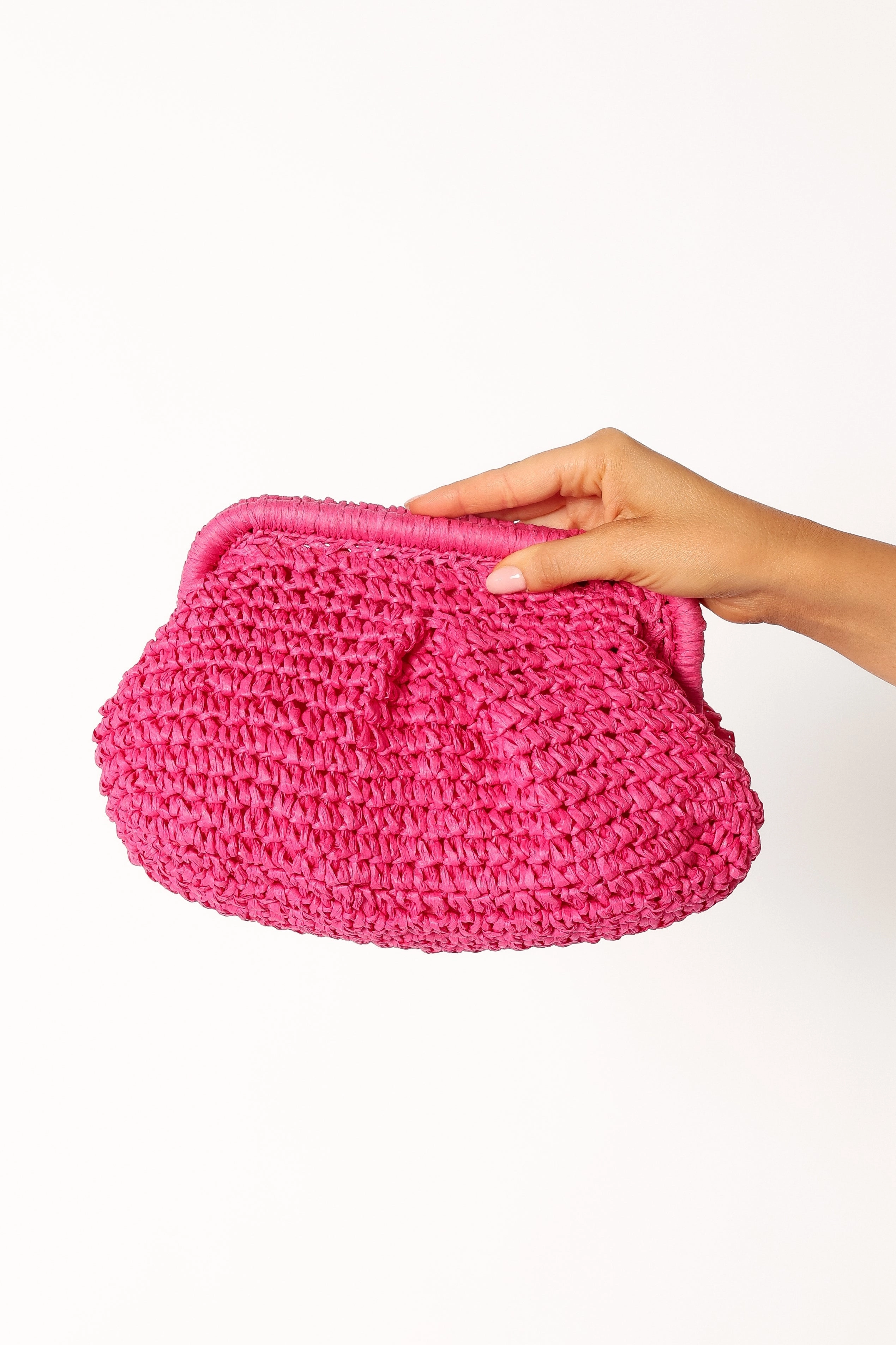 Theo Woven Clutch - Pink