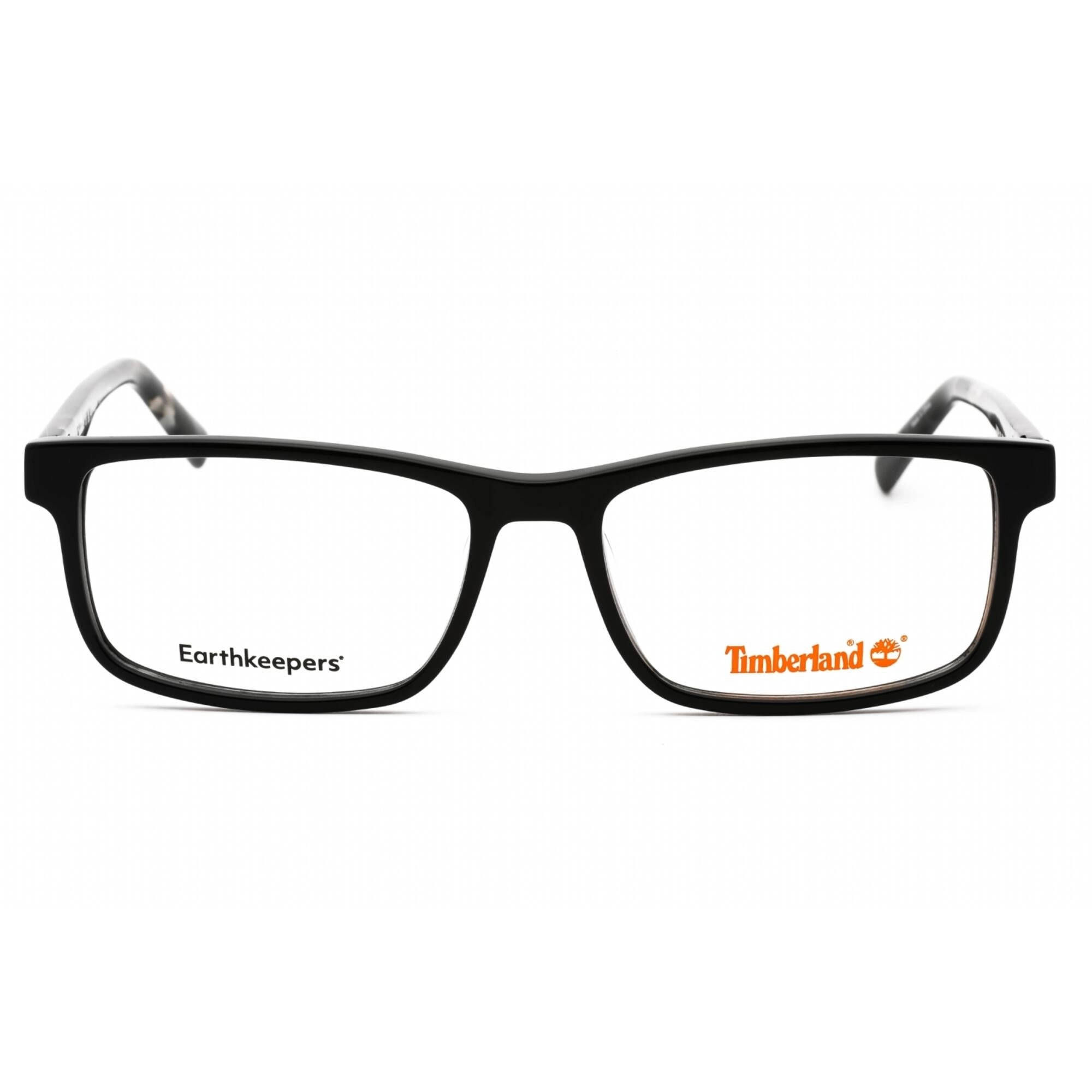 Timberland Men's Eyeglasses - Shiny Black Rectangular Plastic Frame | TB1789-H 001