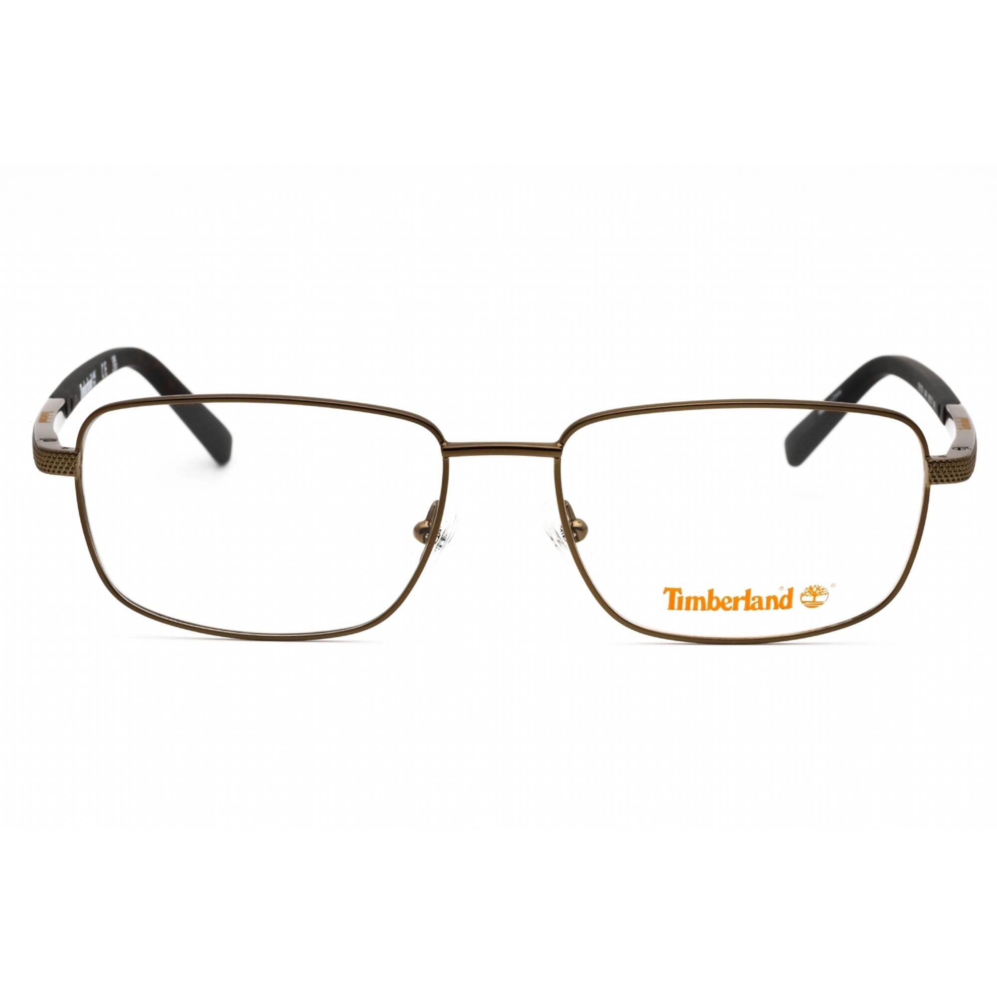 Timberland Men's Eyeglasses - Shiny Dark Brown Metal Rectangular Frame | TB1726 048