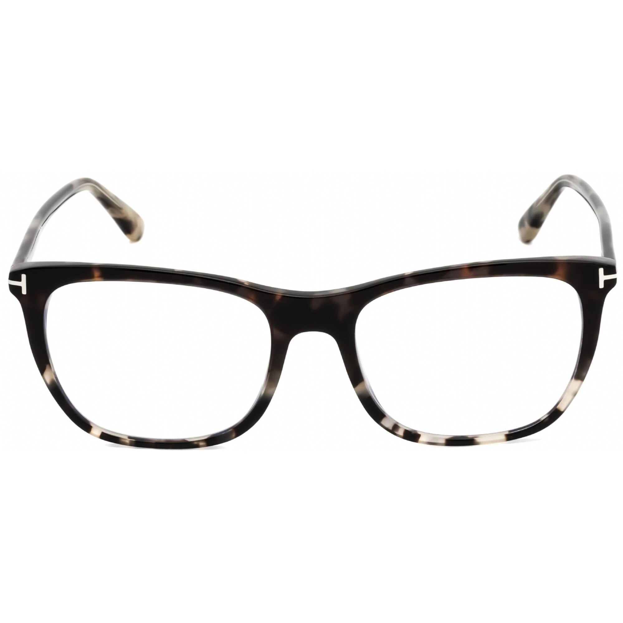 Tom Ford Men's Eyeglasses - Havana/Other Acetate Square Full Rim Frame | FT5672-B 056