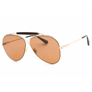 Tom Ford Men's Sunglasses - Shiny Rose Gold Metal Aviator Shape Frame | FT0818 28E