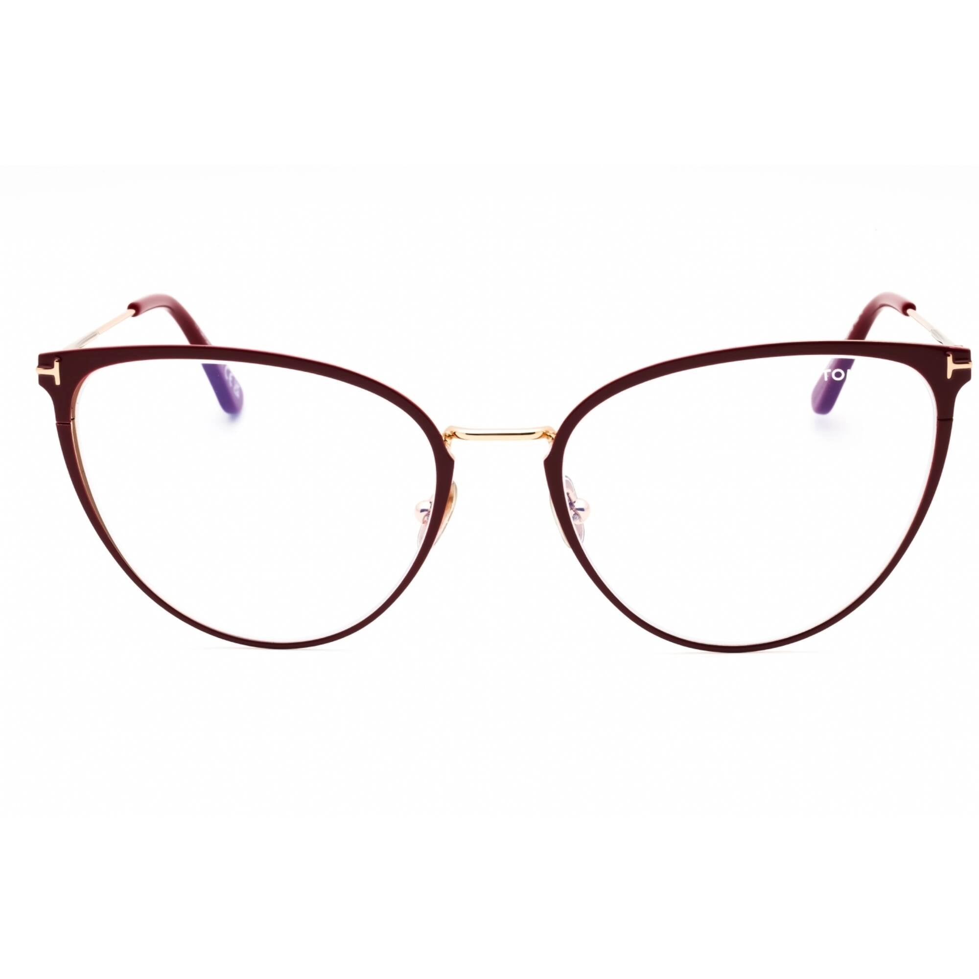 Tom Ford Women's Eyeglasses - Shiny Red Metal Cat Eye Full Rim Frame | FT5840-B 066
