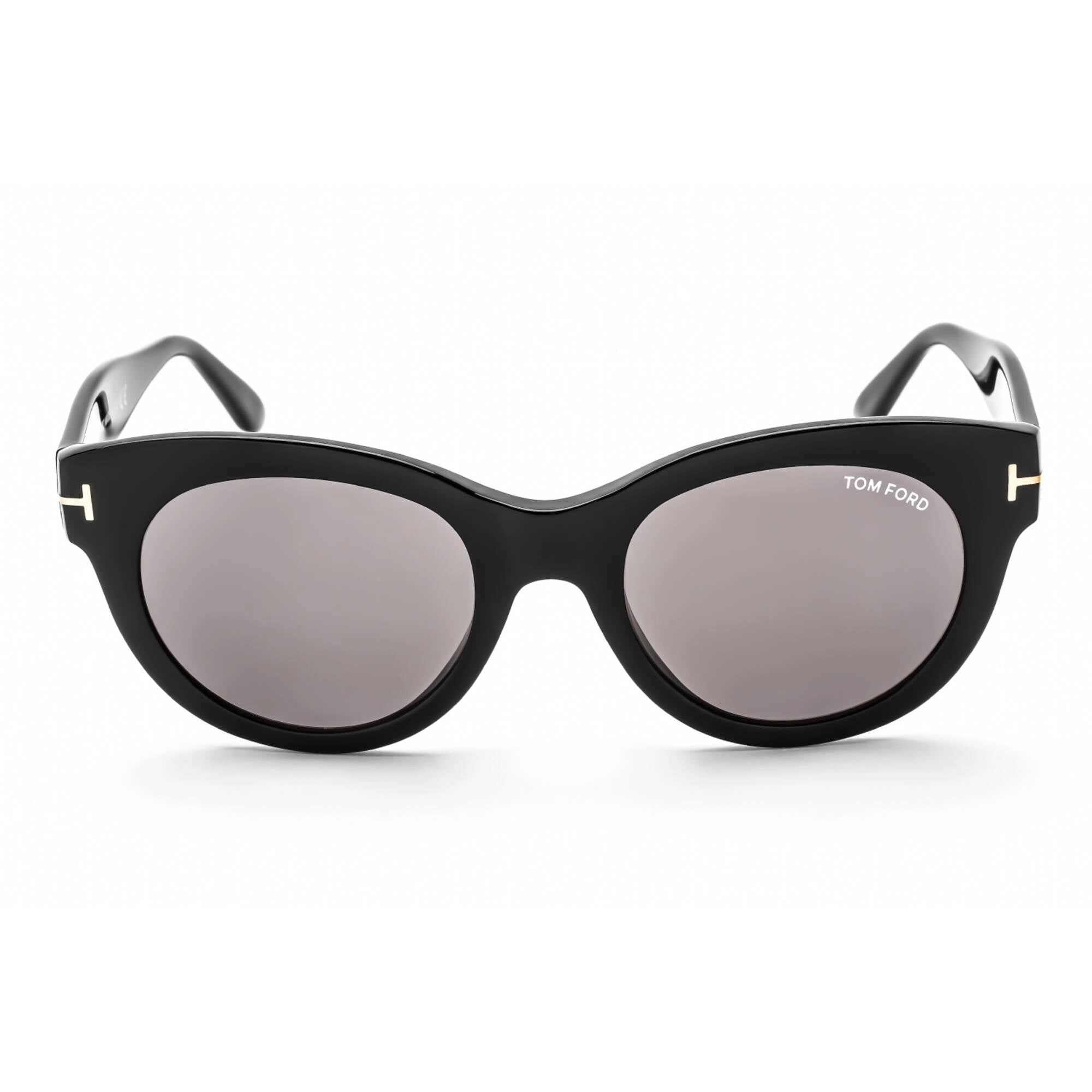 Tom Ford Women's Sunglasses - Shiny Black Plastic Cat Eye Shape Frame | FT0741 01A