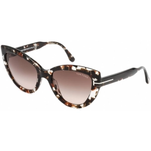 Tom Ford Women's Sunglasses - Shiny Black Plastic Cat Eye Shape Frame | FT0762 55F